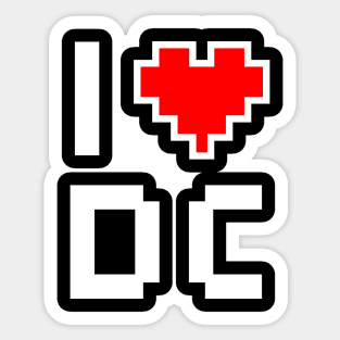 I Love DC - Pixel heart for Washington DC gamer Sticker